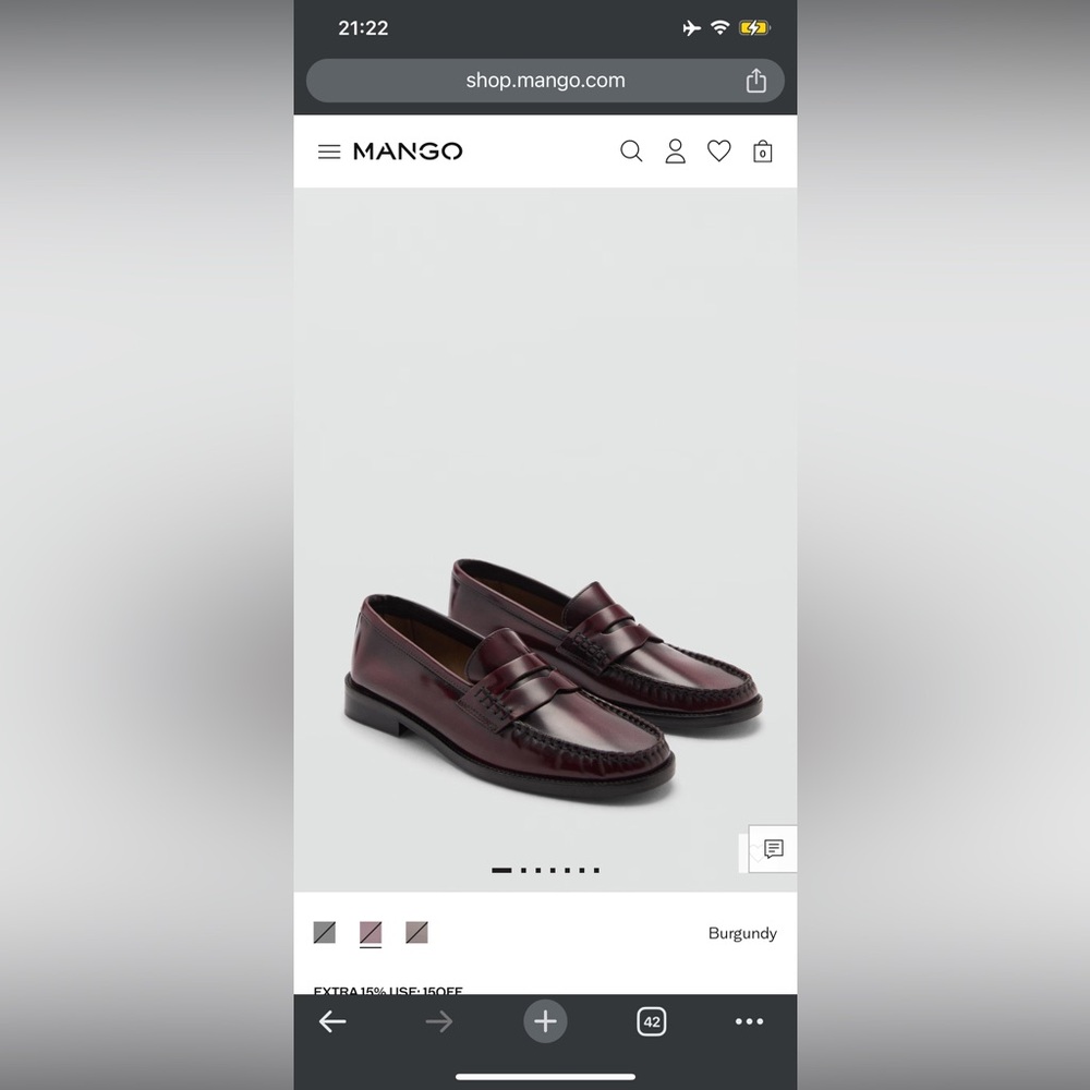 Mango burgundy loafer